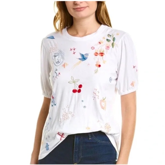 Johnny Was Cleo Short Puff Sleeve Tee - Picture 2 of 12